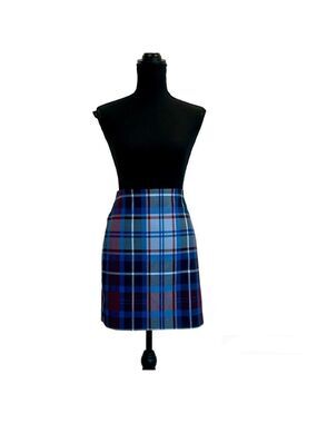 Tommy Hilfiger blue red plaid check mini skirt Sz 6